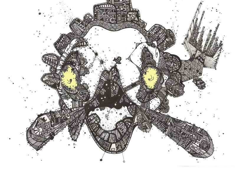 intricate skull illustration