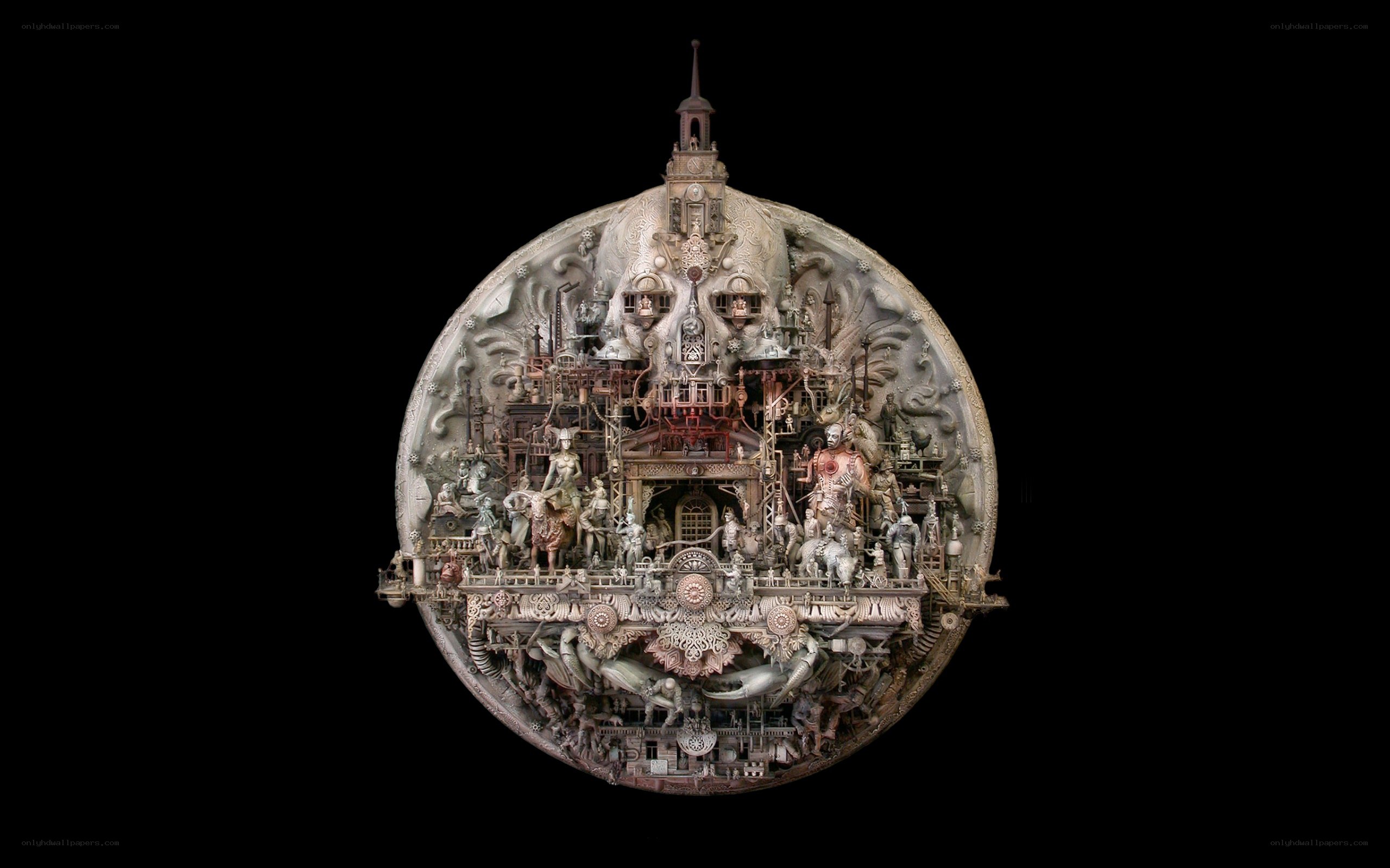 intricate skull sculpture