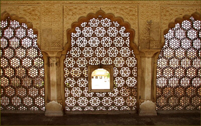 intricate stone lattice screens