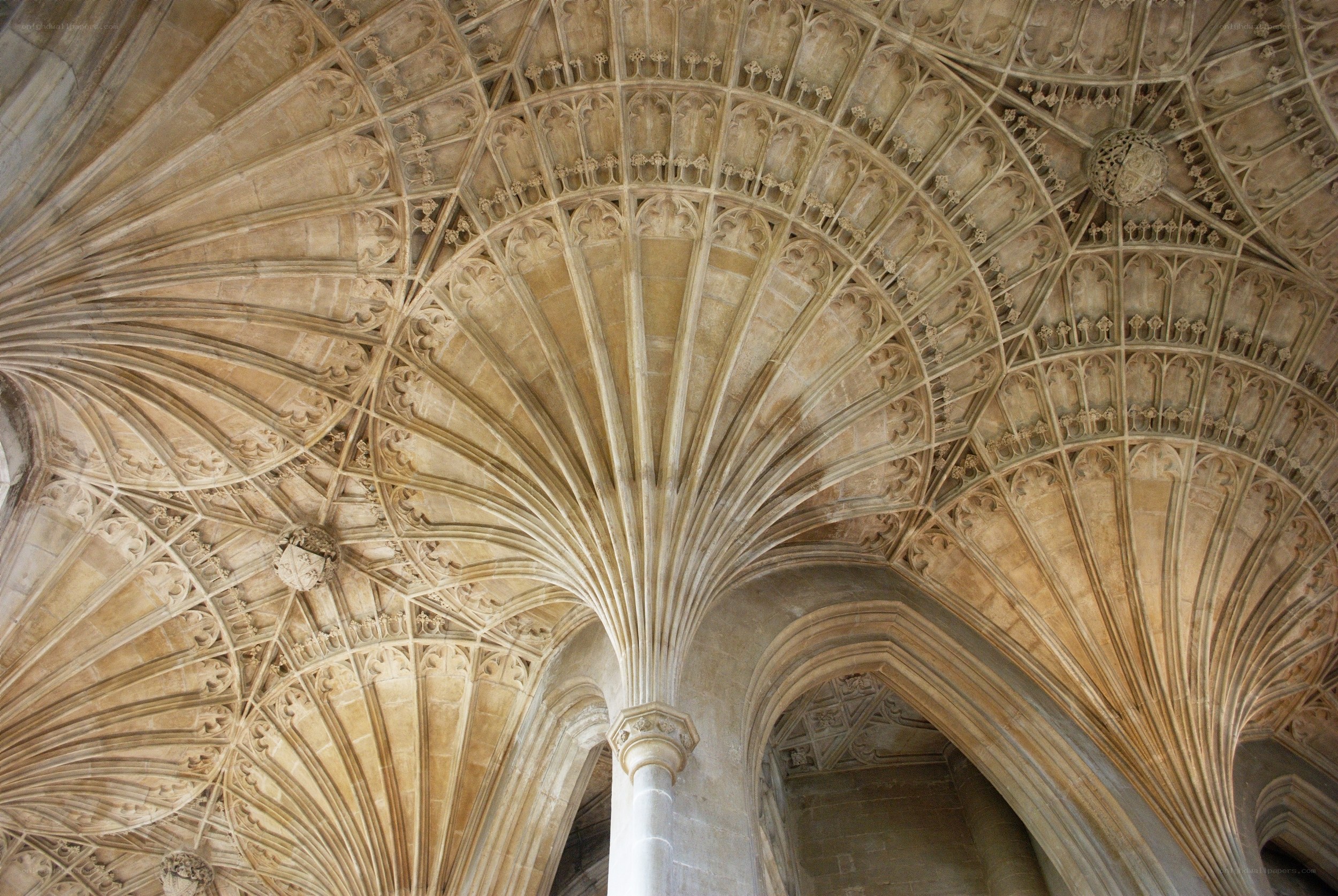 Intricate stone vaulted ceiling