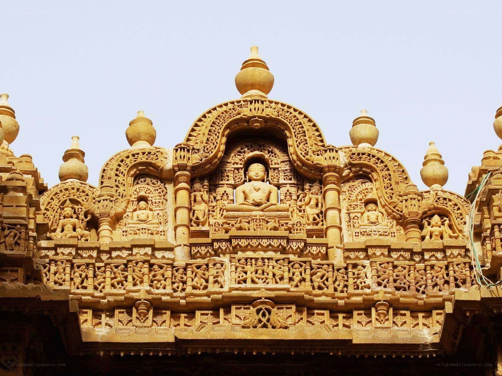 intricate temple facade carvings