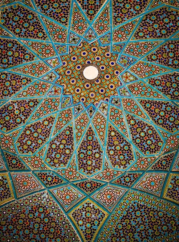 intricate tile ceiling pattern