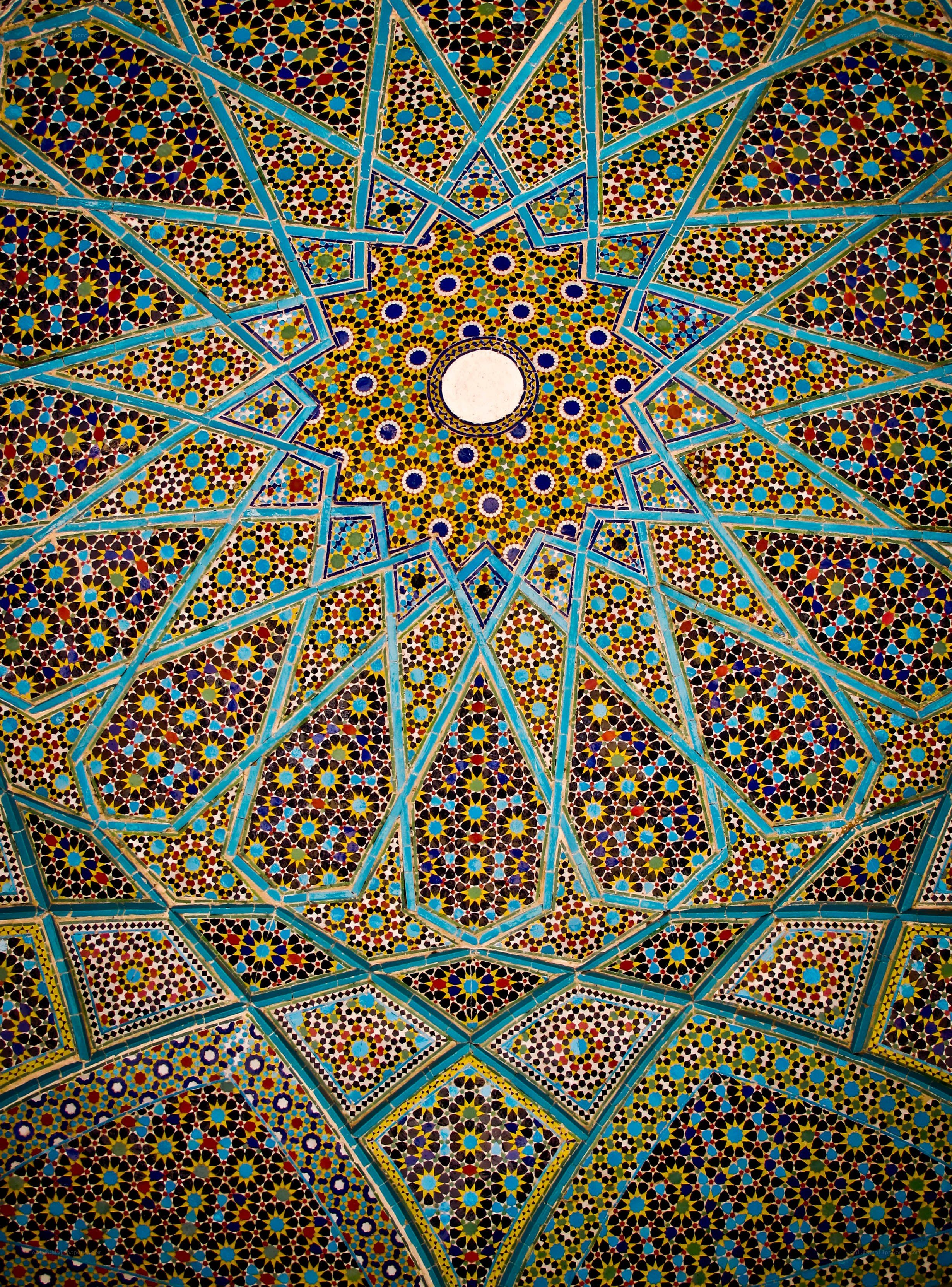 intricate tile ceiling pattern