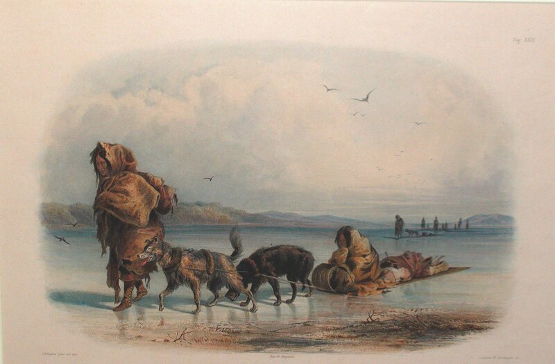Inuit People with Sled Dogs
