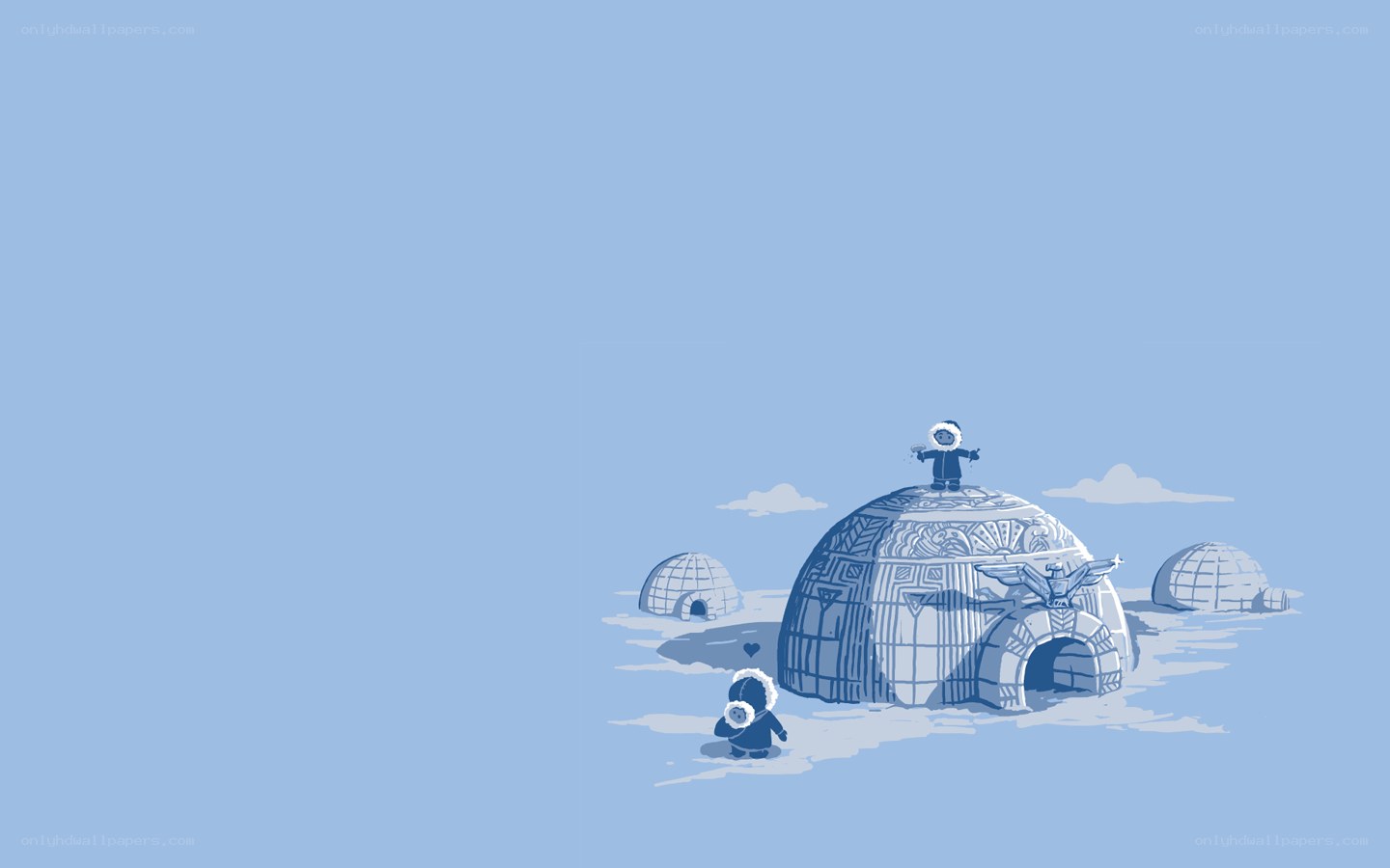 Inuit village illustration