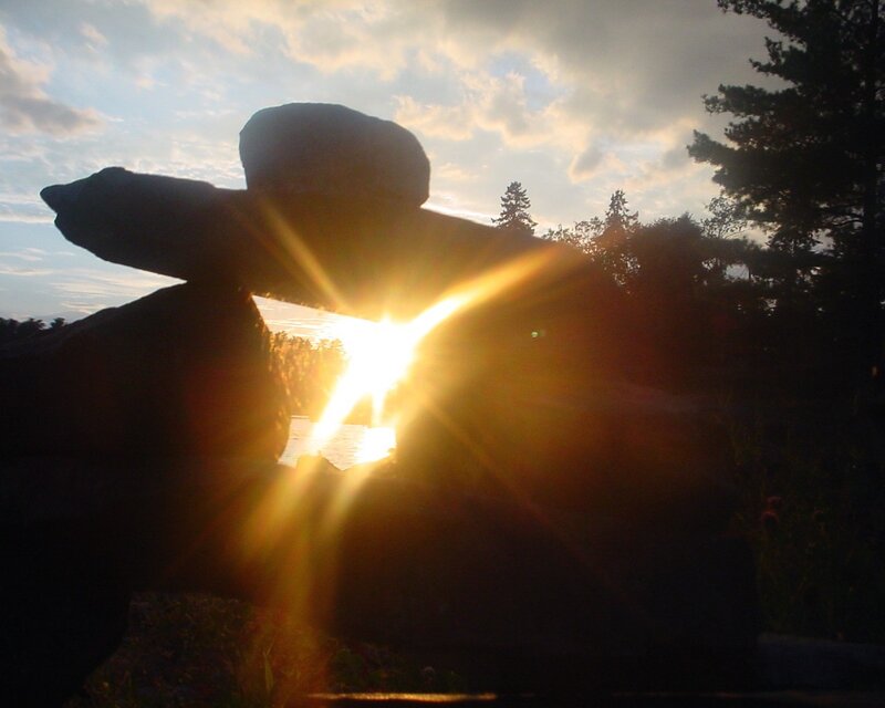 Inukshuk at sunset