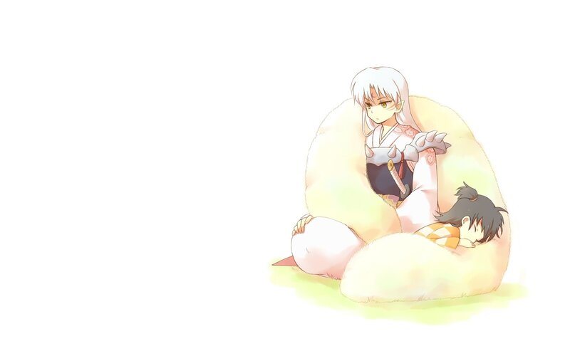 Inuyasha and a child resting