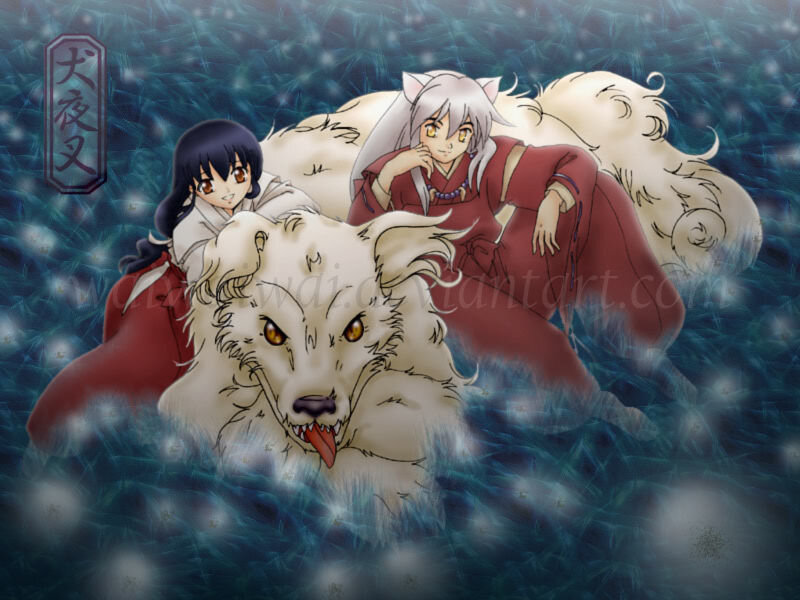 Inuyasha and companions in snow