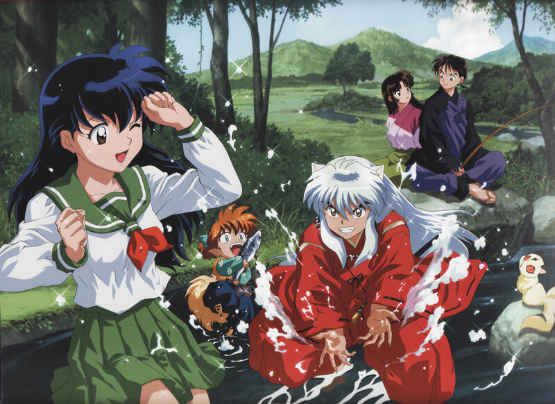 Inuyasha and friends by the river