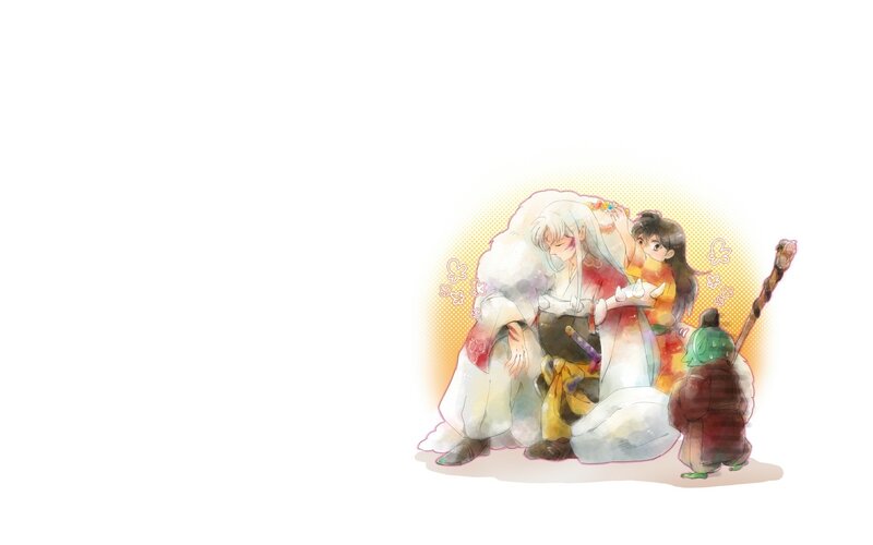 Inuyasha and friends in a warm moment