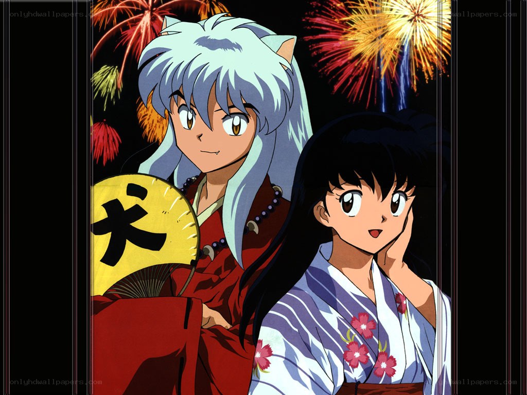 Inuyasha and Kagome at fireworks