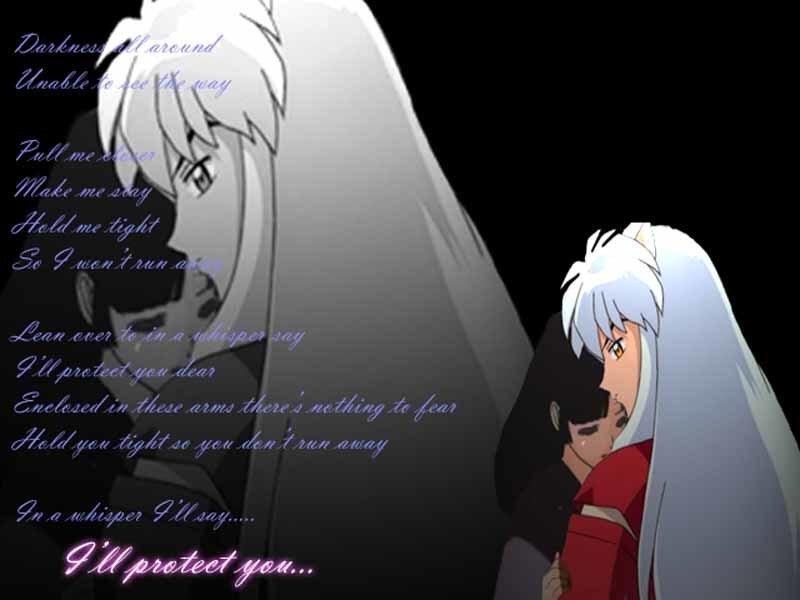 Inuyasha and Kagome embrace