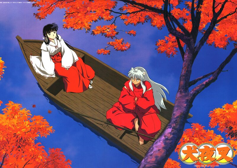 Inuyasha and Kagome in a boat