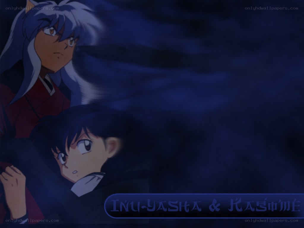 Inuyasha and Kagome in a dark scene