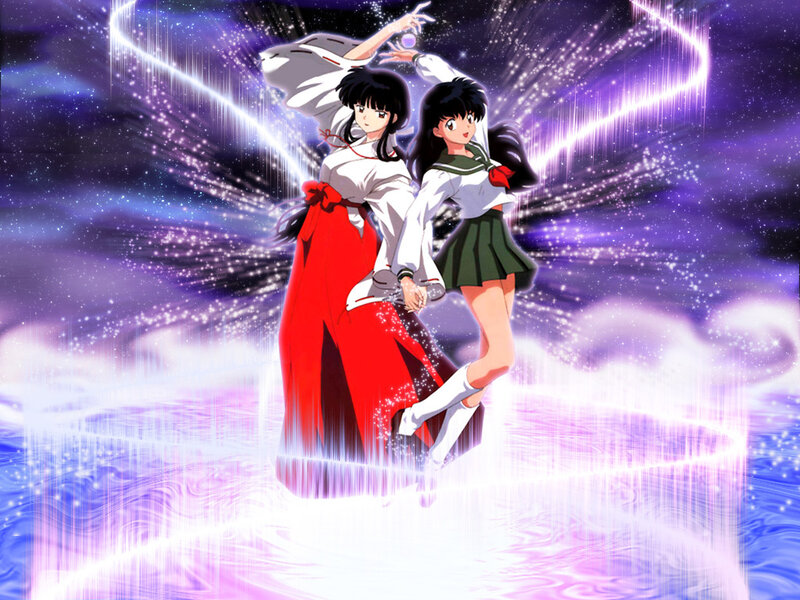 Inuyasha and Kagome in a magical scene
