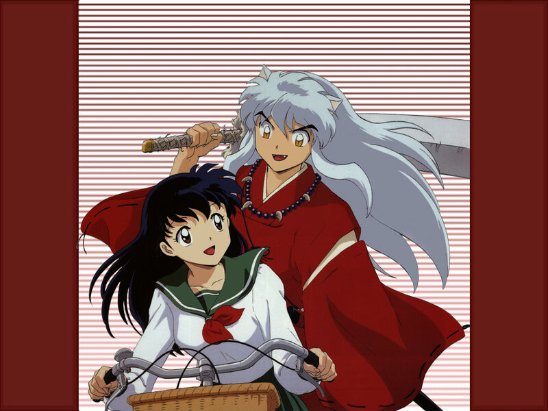 Inuyasha and Kagome on a bike