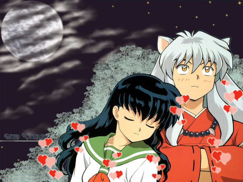 Inuyasha and Kagome under the moon