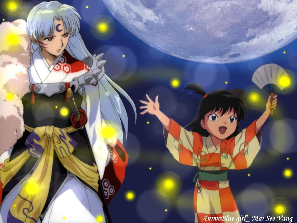Inuyasha and Kagome under the moon