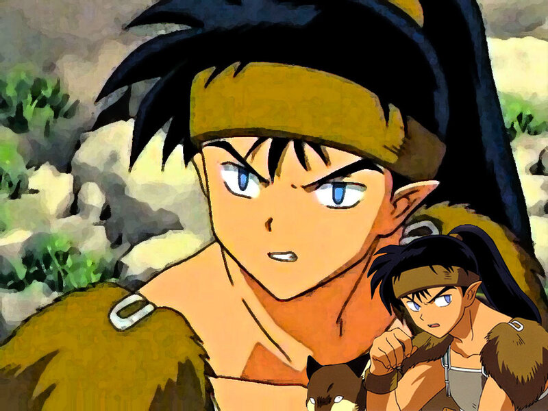 InuYasha and Miroku in a forest