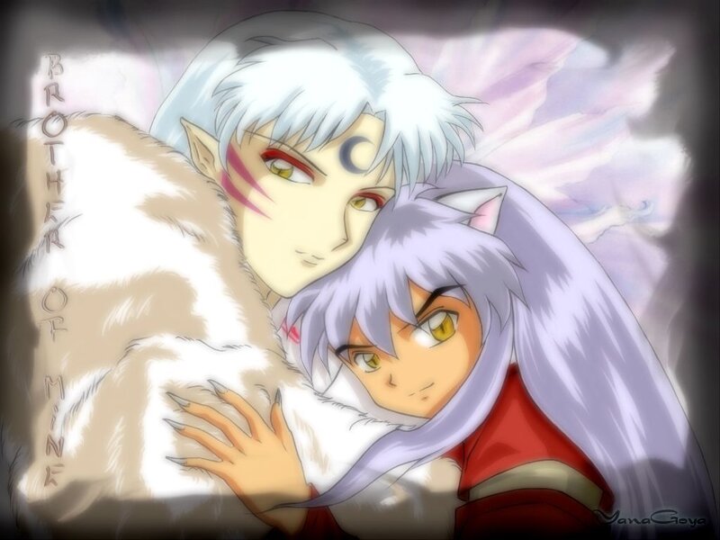 Inuyasha and Sesshomaru embrace