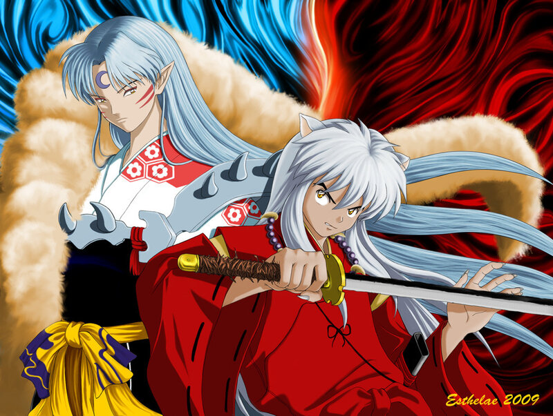 Inuyasha and Sesshomaru in battle