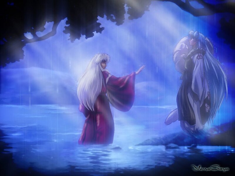 Inuyasha and Sesshomaru in the rain