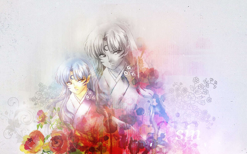 Inuyasha and Sesshomaru with flowers