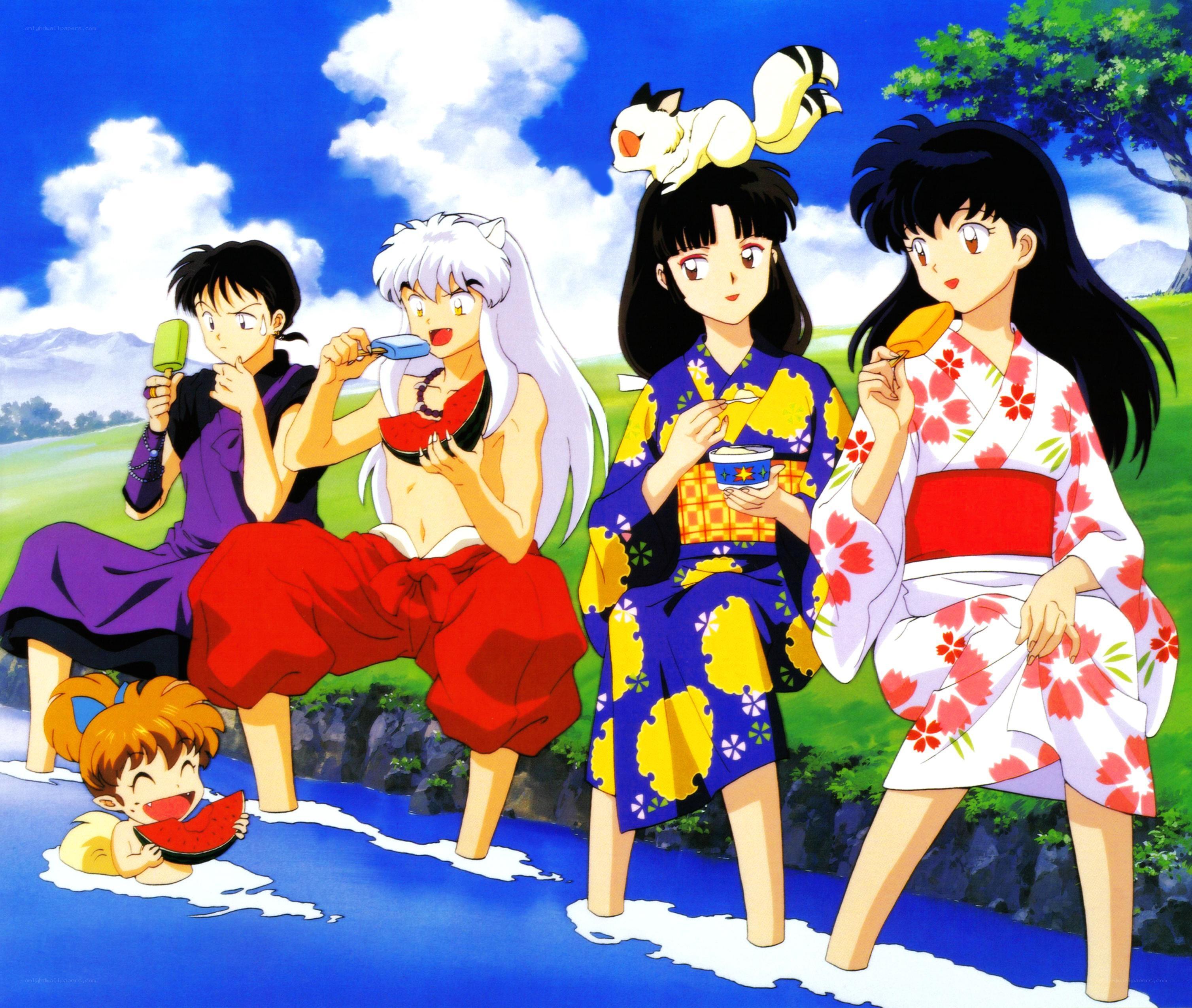 Inuyasha characters enjoying summer