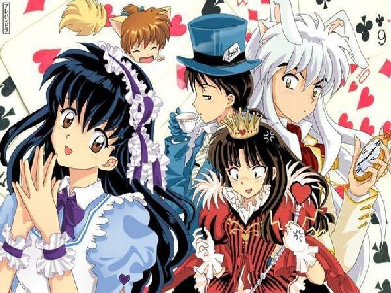 Inuyasha characters in Alice in Wonderland style