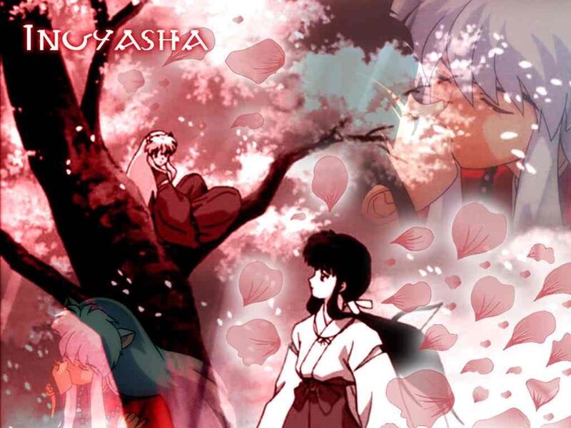 Inuyasha characters in cherry blossoms