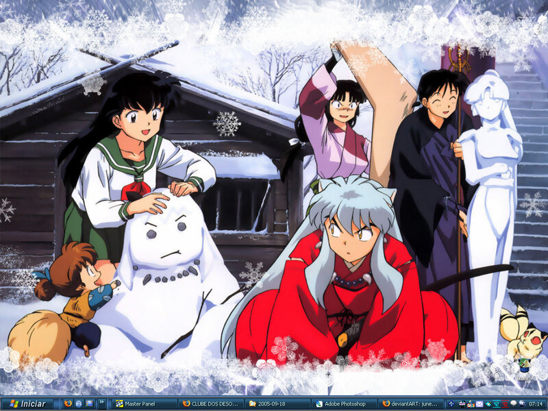 Inuyasha characters in snow