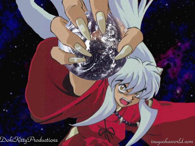 Inuyasha holding the Shikon Jewel