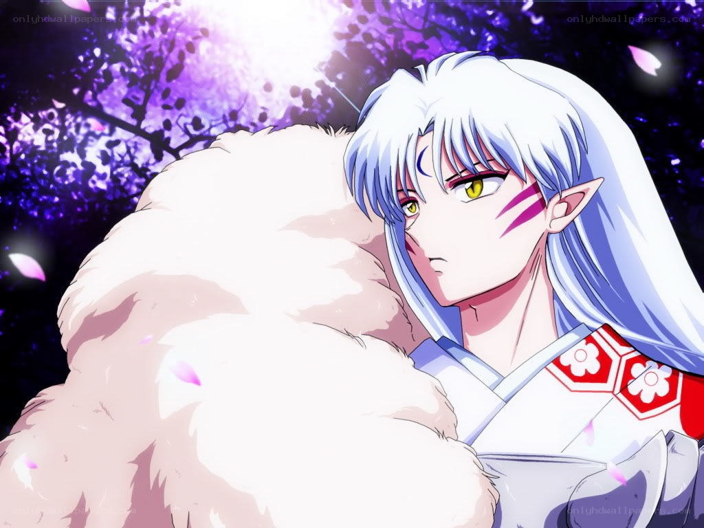 Inuyasha in a cherry blossom scene
