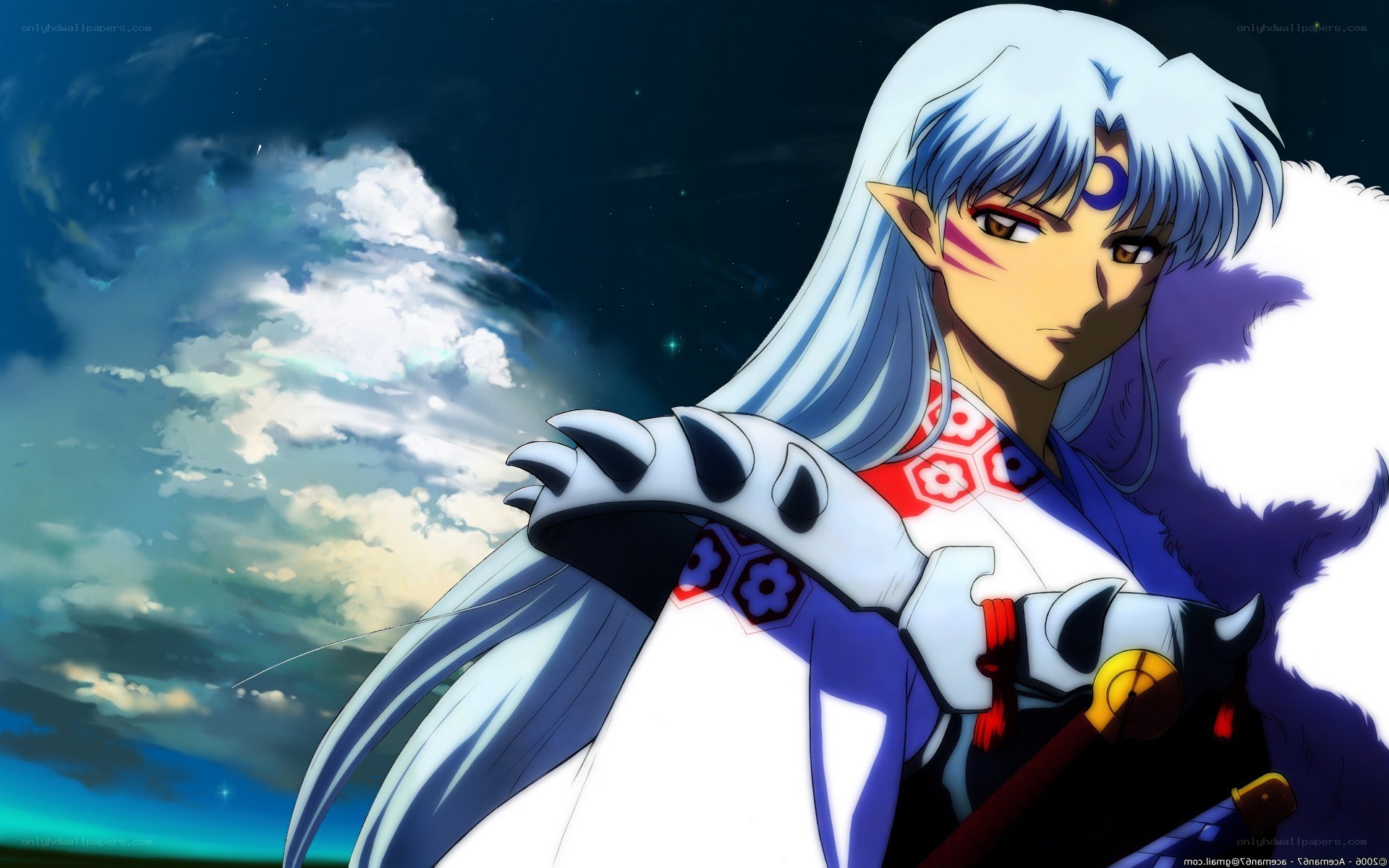 Inuyasha in the night sky