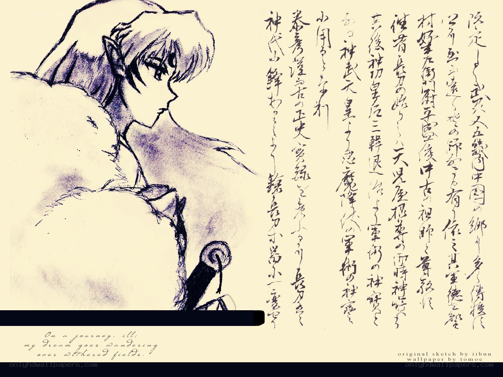 Inuyasha sketch with text