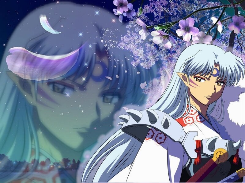 Inuyasha under cherry blossoms