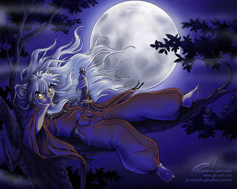 Inuyasha under the moon