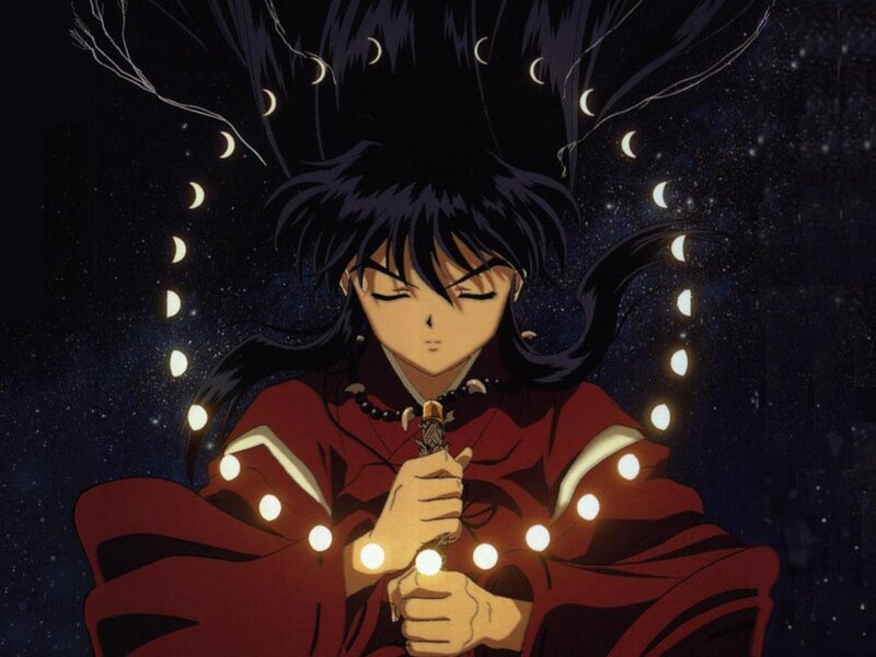 Inuyasha with glowing crescents