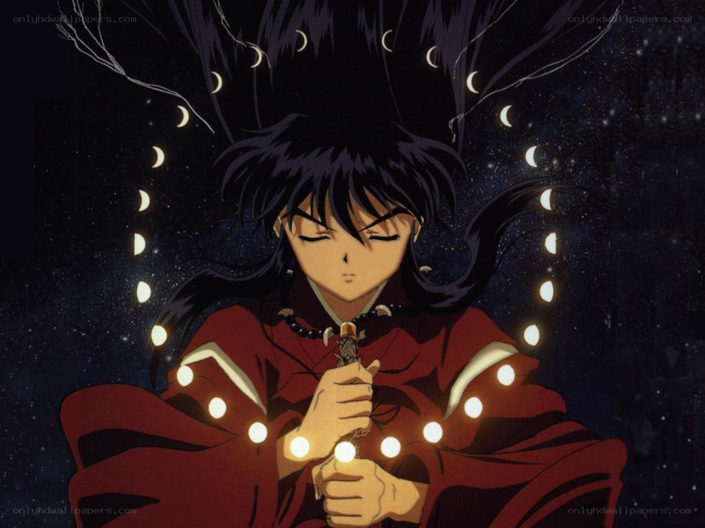 Inuyasha with glowing crescents