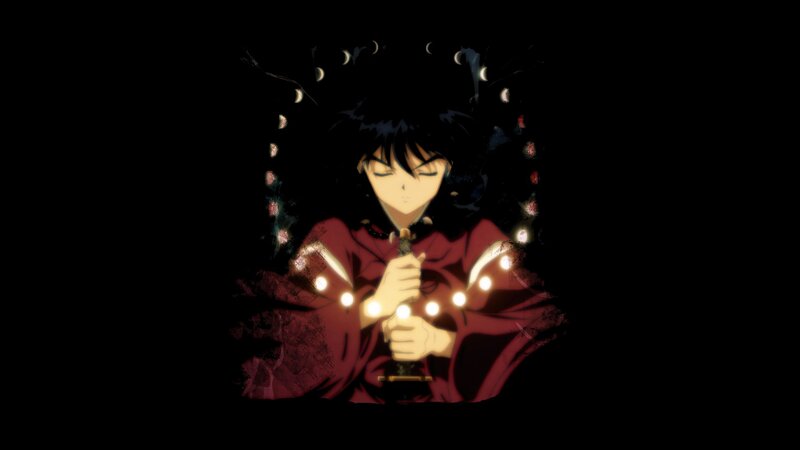 Inuyasha with glowing lights