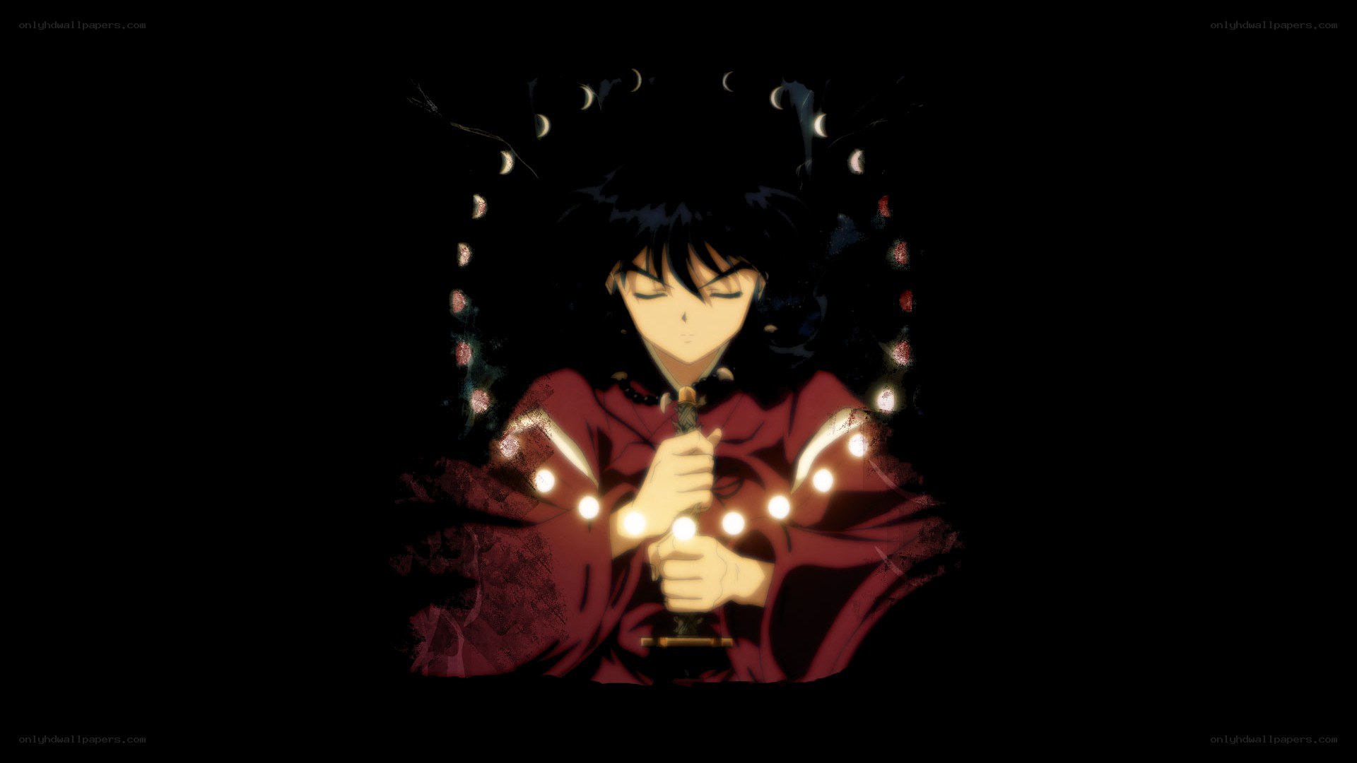 Inuyasha with glowing lights