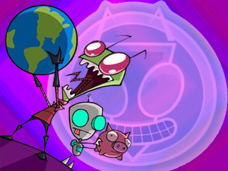 Invader Zim and Gir with Earth