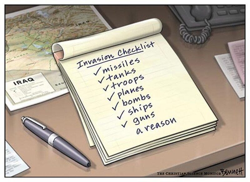 Invasion Checklist Cartoon
