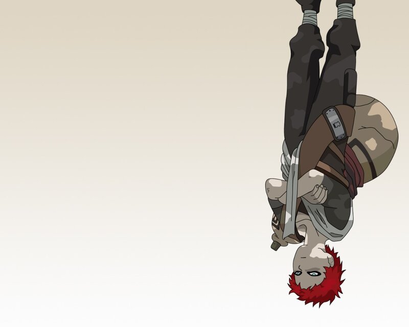 Inverted anime character hanging