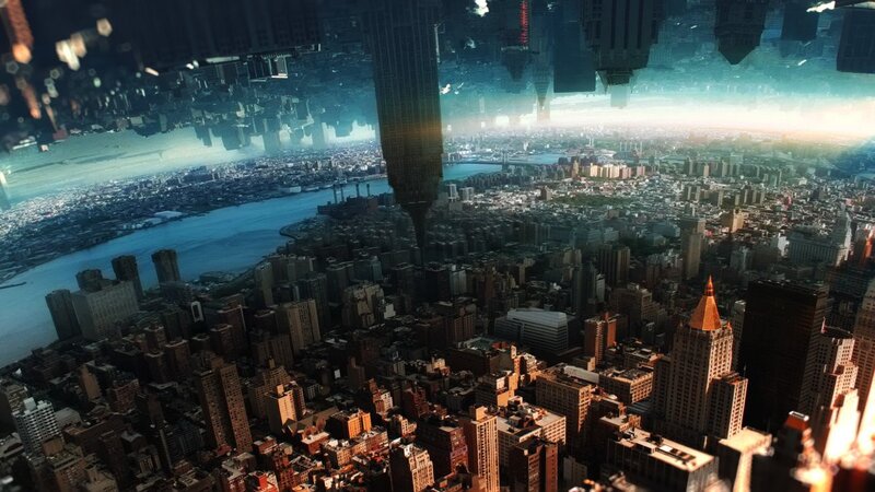 inverted cityscape view