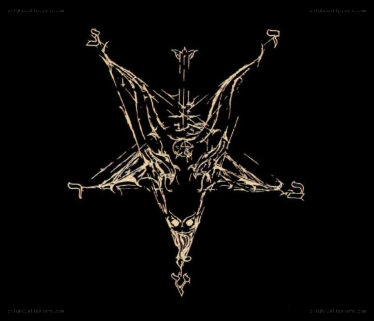 Inverted pentagram with demonic figure