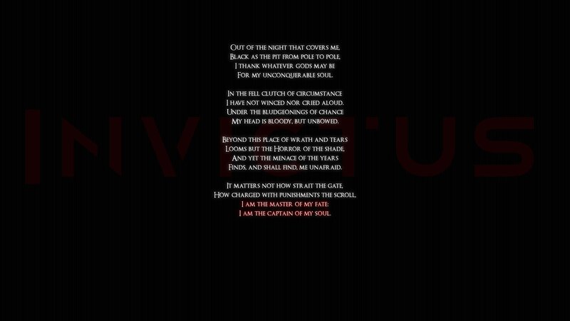 Invictus poem display