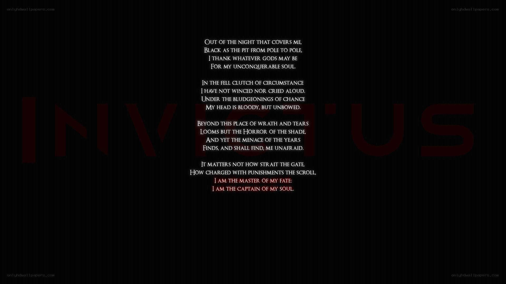Invictus poem display