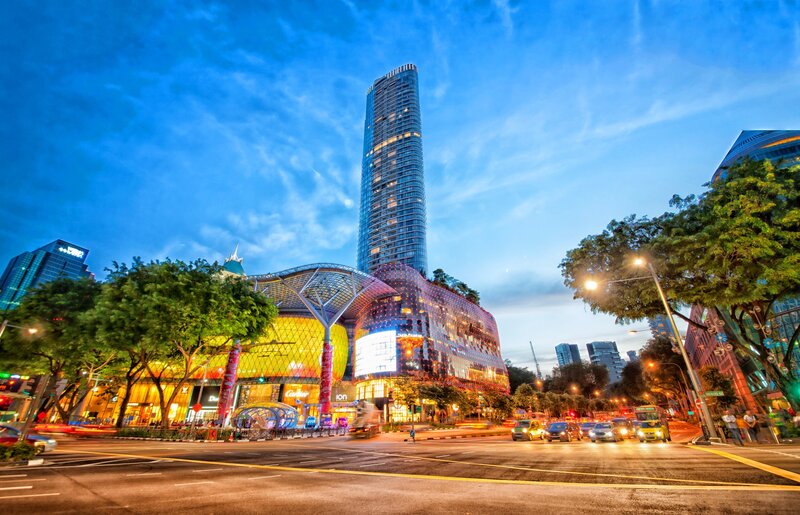 ION Orchard shopping mall at dusk