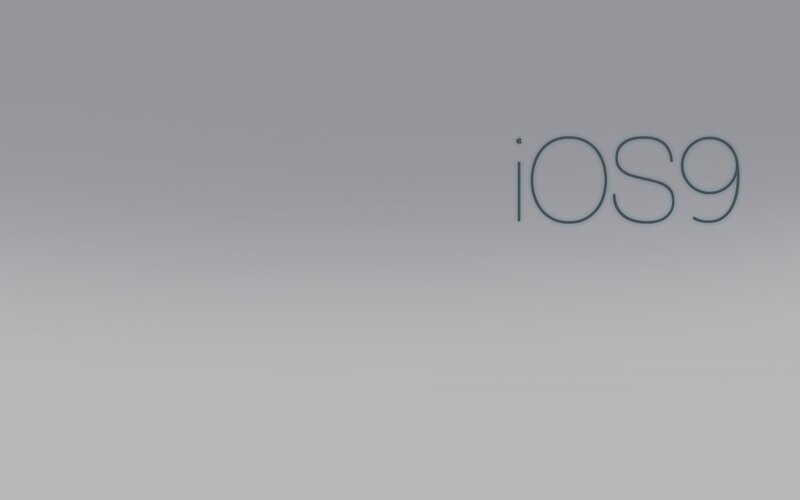 iOS 9 logo on gray background